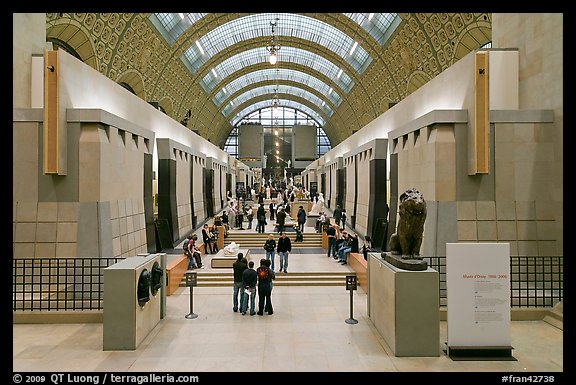 Interior of the Musee d'Orsay. Paris, France (color)