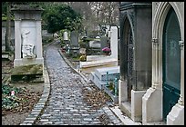 Monumental tombs in Pere Lachaise cemetery. Paris, France (color)