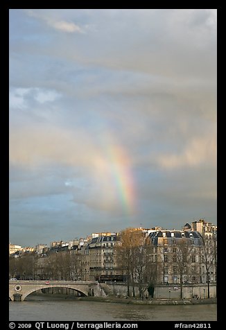 Rainbow above Ile St Louis. Paris, France