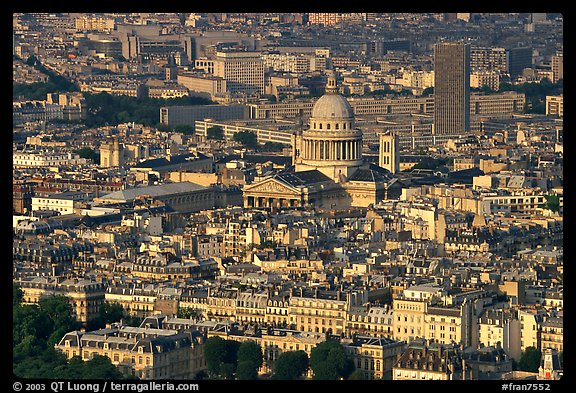 The Quartier Latin seen from the Montparnasse Tower, late afternoon. Quartier Latin, Paris, France (color)