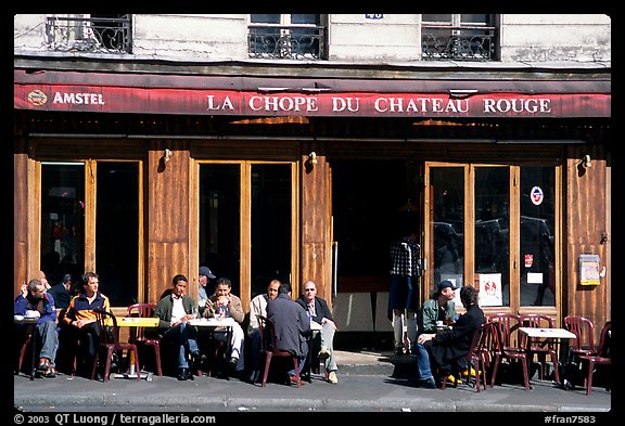 Cafe, Montmartre. Paris, France (color)