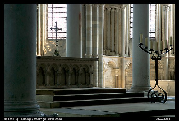 Altar inside of church of Vezelay. Burgundy, France