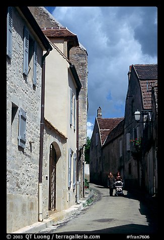 Old street in Vezelay. Burgundy, France