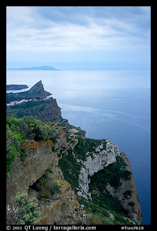 La Ciotat  seen from Route des Cretes. Marseille, France (color)