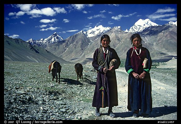Women on trail near Padum, Zanskar, Jammu and Kashmir. India