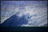 Monastary at the base of tall cliffs, Zanskar, Jammu and Kashmir. India ( color)