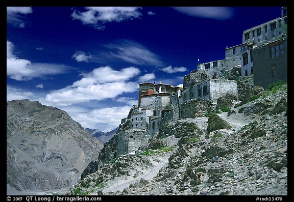 Perched monastary, Ladakh, Jammu and Kashmir. India (color)