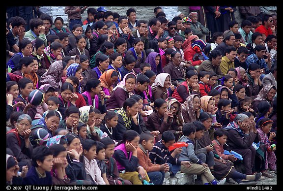 Crowd watching a performance, Keylong, Himachal Pradesh. India