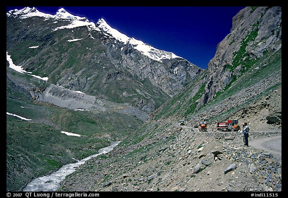 Valley and road between Kargil and Padum, Ladakh, Jammu and Kashmir. India