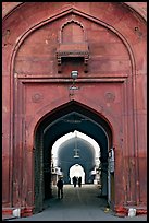 Gate leading to the Chatta Chowk (Covered Bazar), Red Fort. New Delhi, India