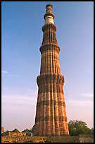 73-meter high tower of victory, Qutb Minar. New Delhi, India (color)