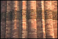 Detail of flutted sandstone, Qutb Minar. New Delhi, India ( color)