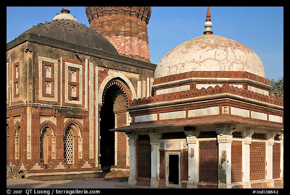Tomb of Imam Zamin, Alai Darweza gate, and base of  Qutb Minar. New Delhi, India (color)