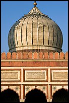 Dome and prayer hall arches, Jama Masjid. New Delhi, India ( color)