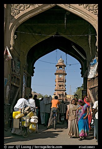 Gate leading to clock tower and Sardar Market. Jodhpur, Rajasthan, India (color)