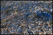 View over a sea of blue houses from Mehrangarh Fort. Jodhpur, Rajasthan, India (color)