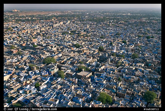 Blue City, seen from Mehrangarh Fort. Jodhpur, Rajasthan, India