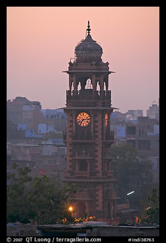 Clock tower at dawn. Jodhpur, Rajasthan, India (color)