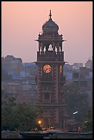 Clock tower at dawn. Jodhpur, Rajasthan, India (color)