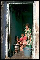 Family inside doorway. Jodhpur, Rajasthan, India ( color)