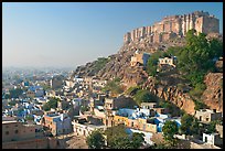 Mehrangarh Fort overlooking the old town, morning. Jodhpur, Rajasthan, India ( color)