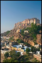 Mehrangarh Fort on top of hill. Jodhpur, Rajasthan, India ( color)