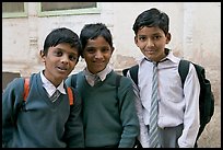 Schoolboys in uniform. Jodhpur, Rajasthan, India (color)