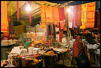 Vendor near Dasaswamedh Ghat at night. Varanasi, Uttar Pradesh, India ( color)