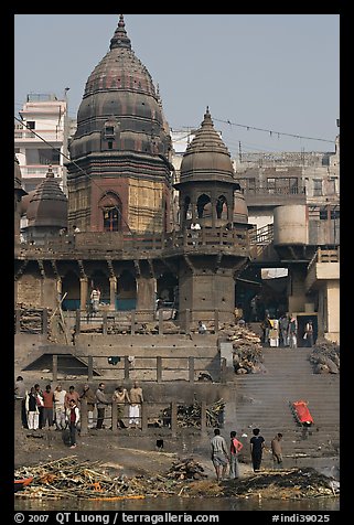 Manikarnika Ghat, the main cremation ghat. Varanasi, Uttar Pradesh, India