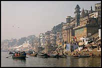 Munshi Ghat and Ganges River. Varanasi, Uttar Pradesh, India (color)