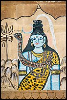 Mural painting of hindu deity. Varanasi, Uttar Pradesh, India ( color)