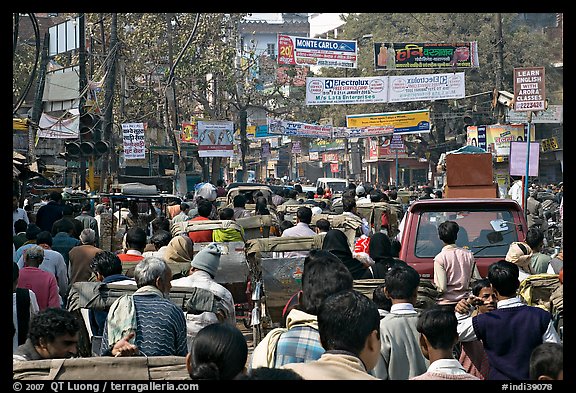 Street Gridlock. Varanasi, Uttar Pradesh, India (color)