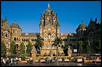 Victoria Terminus (Chhatrapati Shivaji Terminus), late afternoon. Mumbai, Maharashtra, India ( color)
