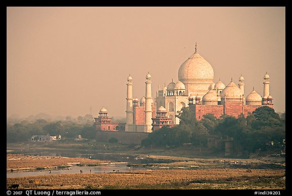 Taj Mahal seen from the Agra Fort. Agra, Uttar Pradesh, India