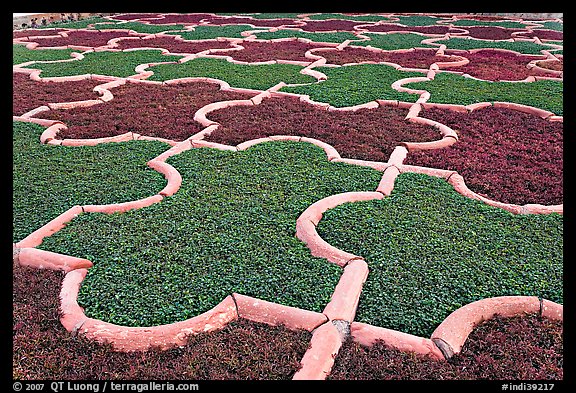Geometric patterns in Anguri Bagh garden, Agra Fort. Agra, Uttar Pradesh, India (color)