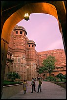 Main gate, Agra Fort, sunset. Agra, Uttar Pradesh, India (color)