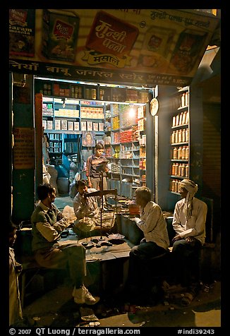 Store by night, Taj Ganj. Agra, Uttar Pradesh, India
