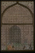Jali (marble lattice screen) in Shaikh Salim Chishti mausoleum. Fatehpur Sikri, Uttar Pradesh, India (color)