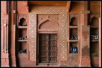 Wall with shoes stored, Dargah mosque. Fatehpur Sikri, Uttar Pradesh, India ( color)