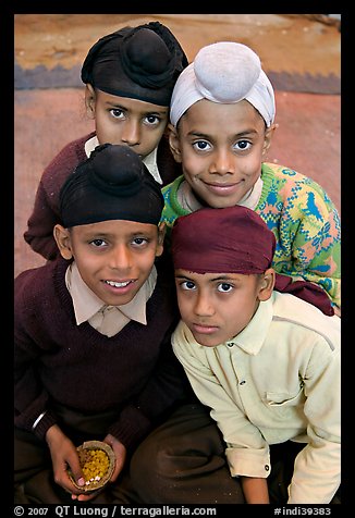 Sikh boys. Bharatpur, Rajasthan, India