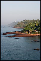 Coastline with palm trees, Dona Paula. Goa, India ( color)