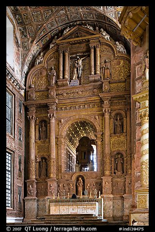 Main altar, Church of St Francis of Assisi, Old Goa. Goa, India