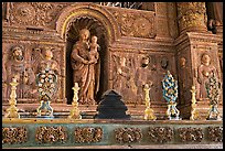 Detail of gilded and carved woodwork, Church of St Francis of Assisi, Old Goa. Goa, India ( color)