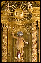 Richly guilded  main altar, Basilica of Bom Jesus, Old Goa. Goa, India