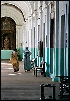 Woman and nun in Convent of St Monica , Old Goa. Goa, India