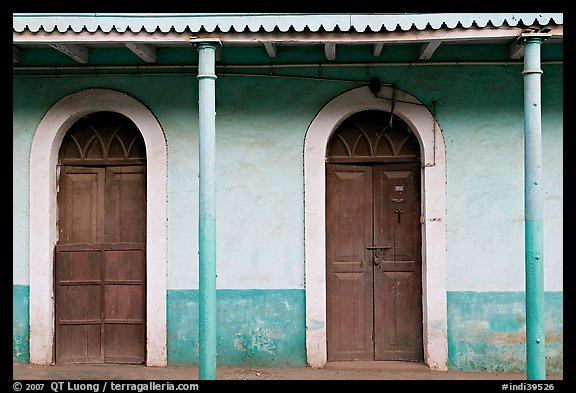 House painted green, Panjim. Goa, India (color)