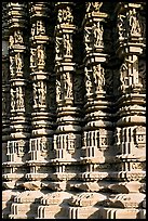 Carved columns, Duladeo Temple, Southern Group. Khajuraho, Madhya Pradesh, India