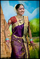 Woman performing at Kandariya art and culture show. Khajuraho, Madhya Pradesh, India ( color)