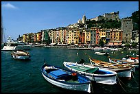 Boats village, and Harbor, Porto Venere. Liguria, Italy
