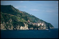 Manarola seen from Corniglia. Cinque Terre, Liguria, Italy (color)